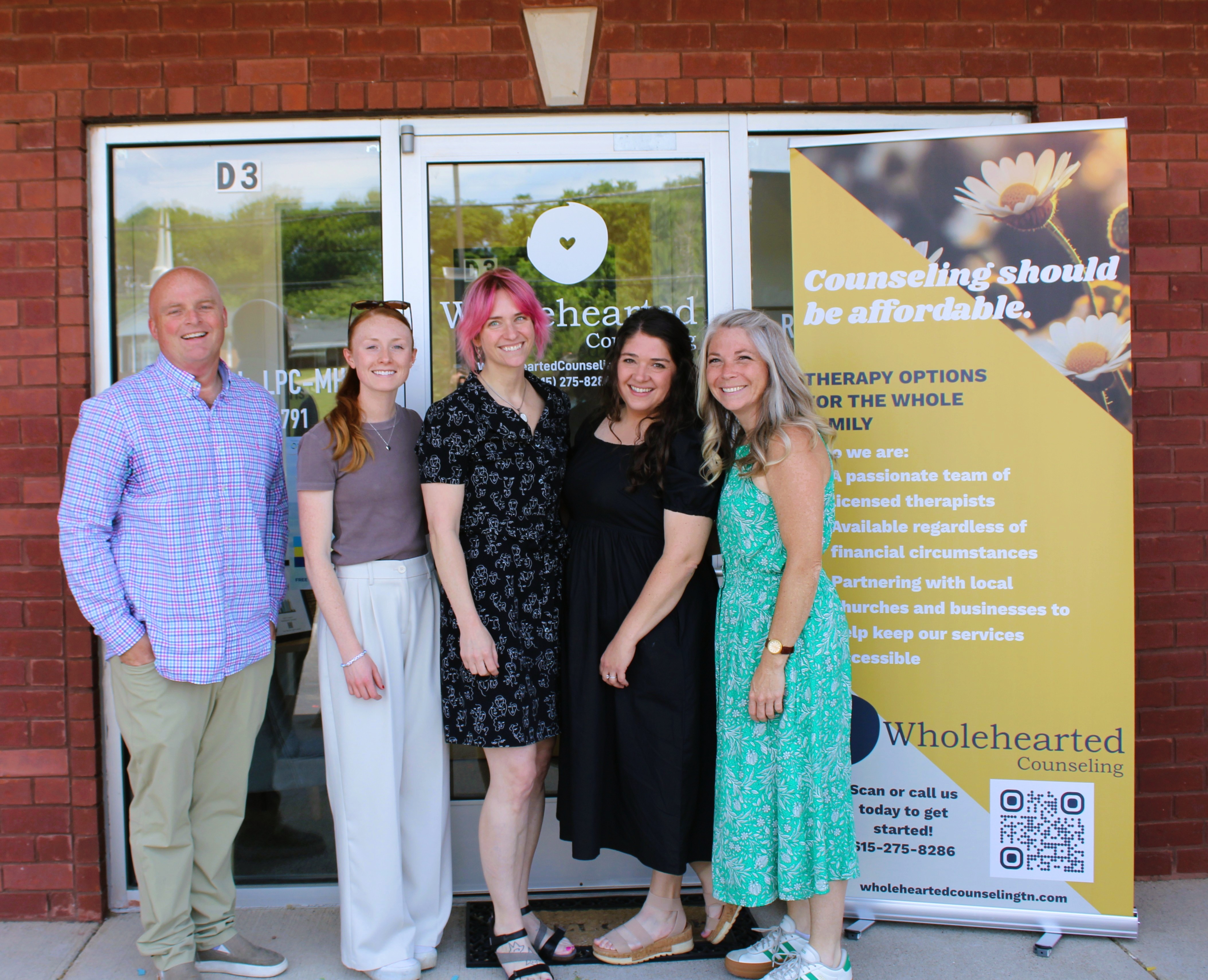 The Wholehearted Counseling team outside their Spring Hill office